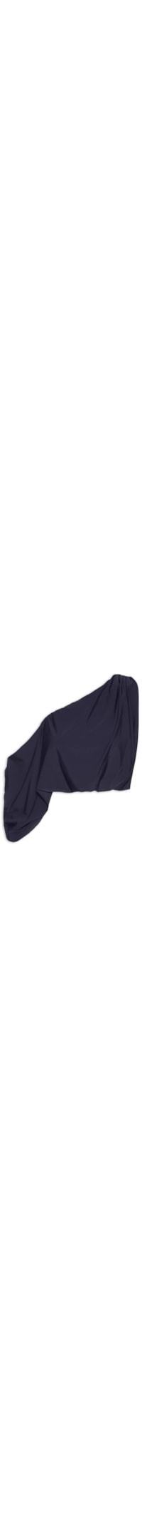 Blusa Feminina Ombro Único Cropped De Malha - Azul
