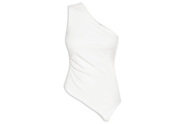 Blusa Feminina Ombro Único Drapeada - Off White