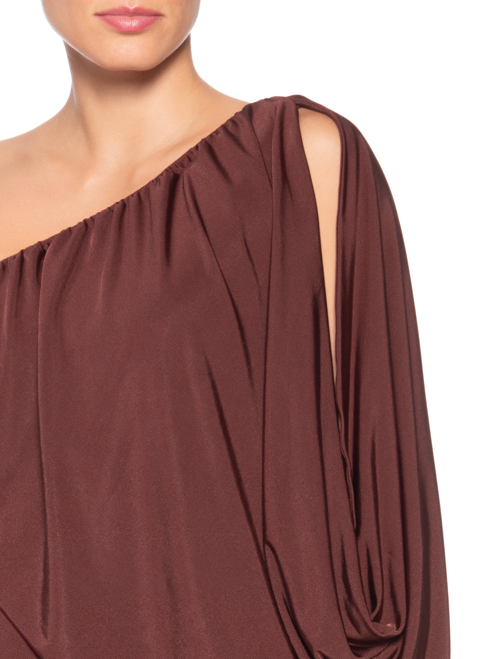 Blusa Feminina Ombro Único Marrom '2Essential