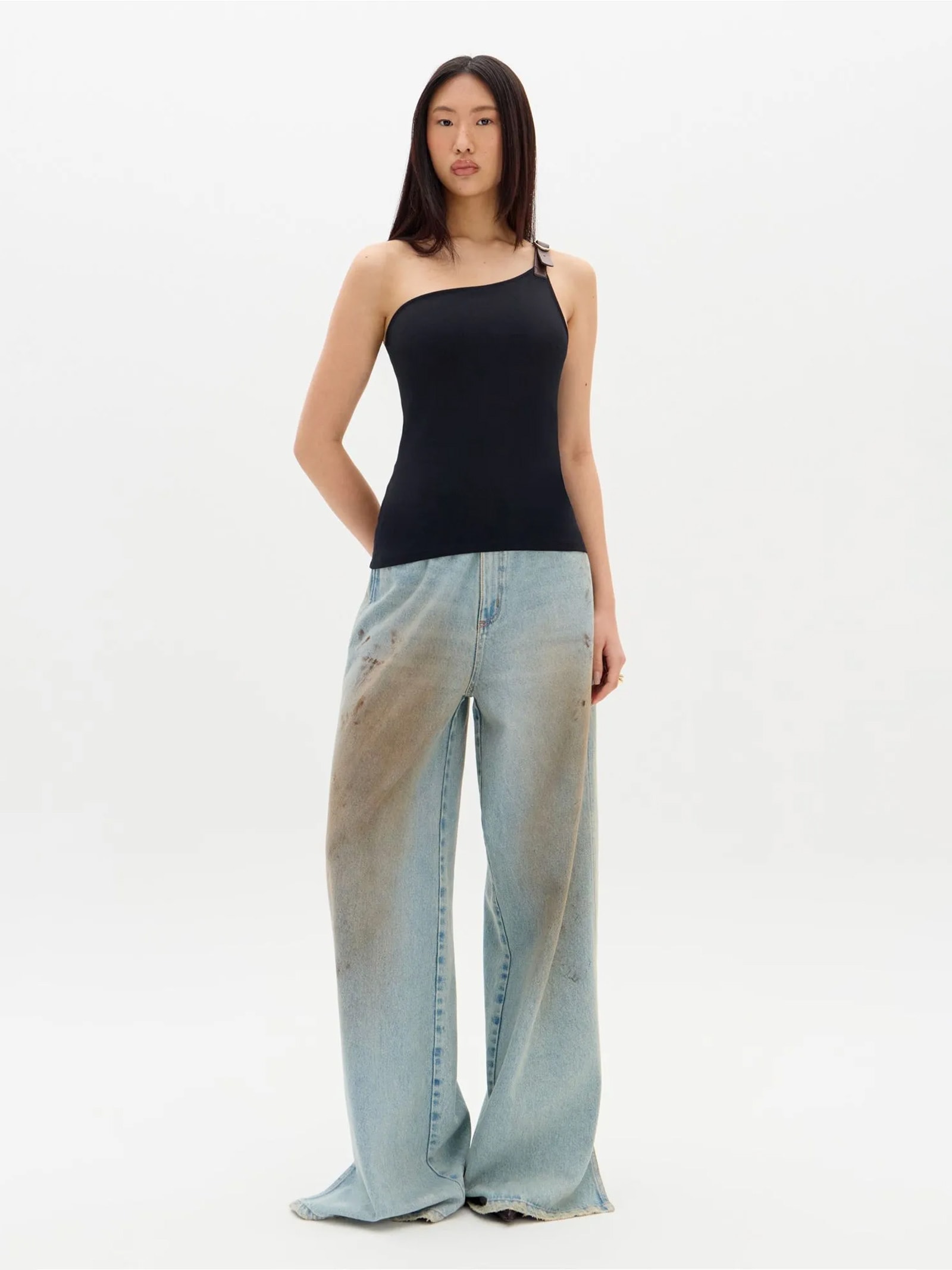 Blusa Feminina Ombro Único Preto My Favorite