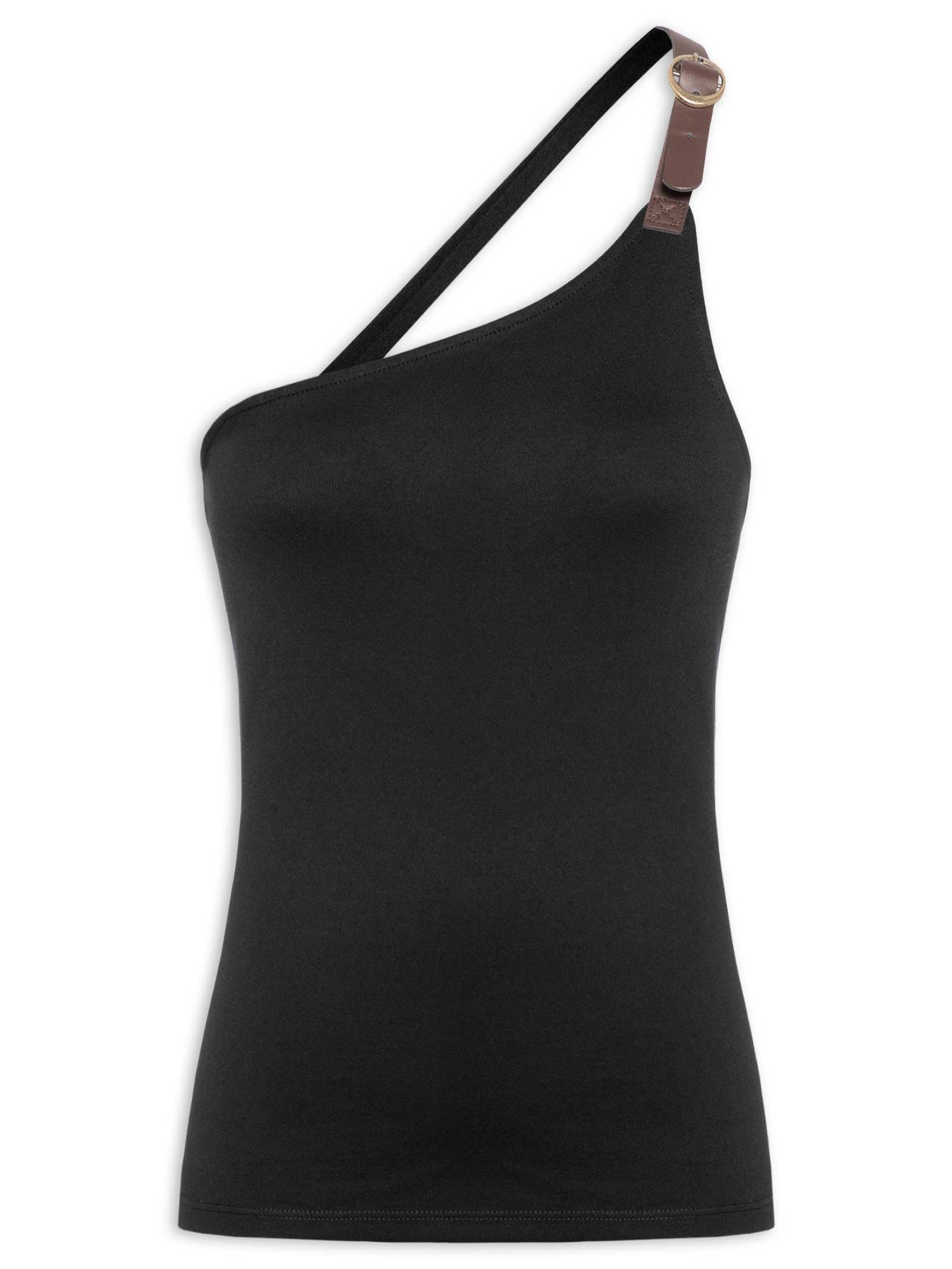 Blusa Feminina Ombro Único Preto My Favorite