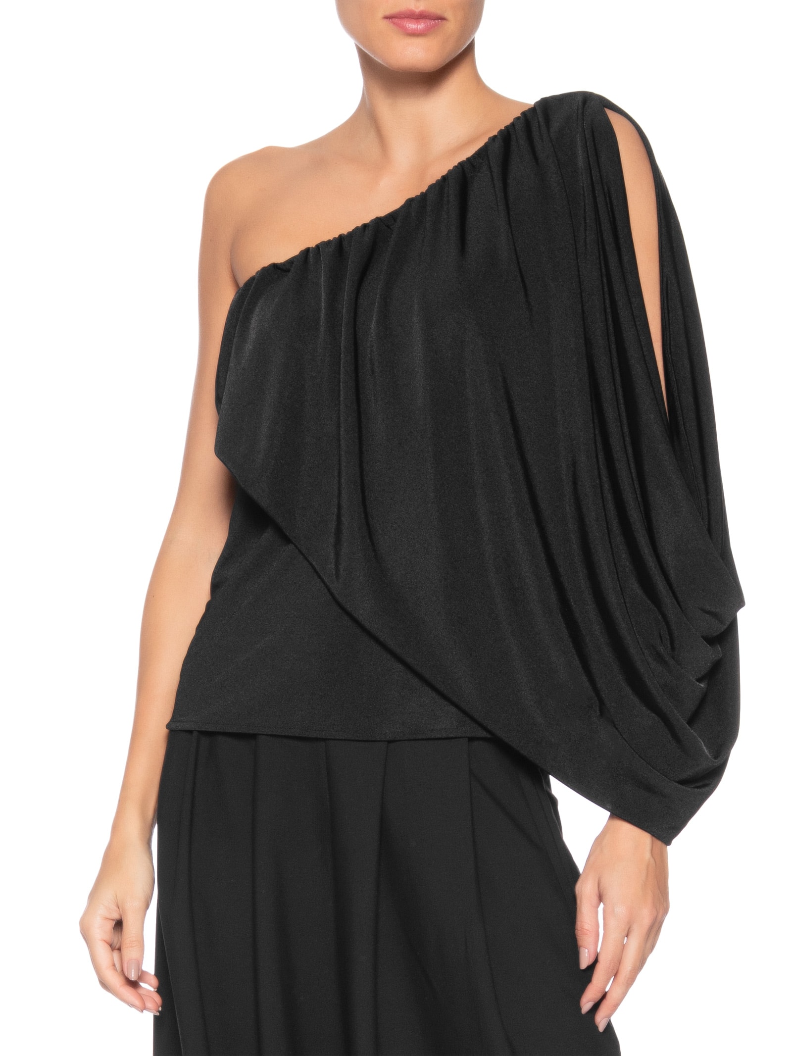 Blusa Feminina Ombro Único Preto '2Essential