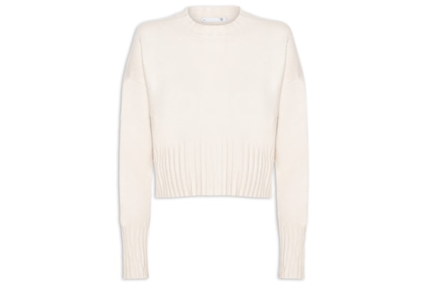 Blusa Feminina Ombros Deslocados Em Tricot - Bege