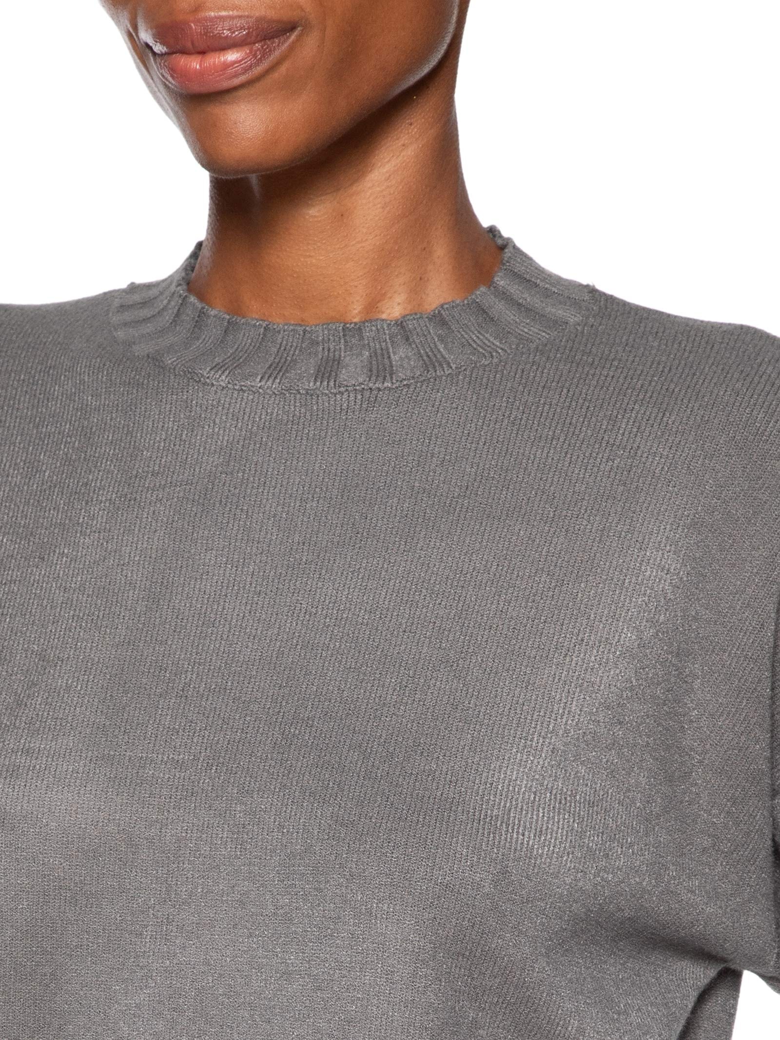 Blusa Feminina Ombros Deslocados Em Tricot Cinza '2Essential