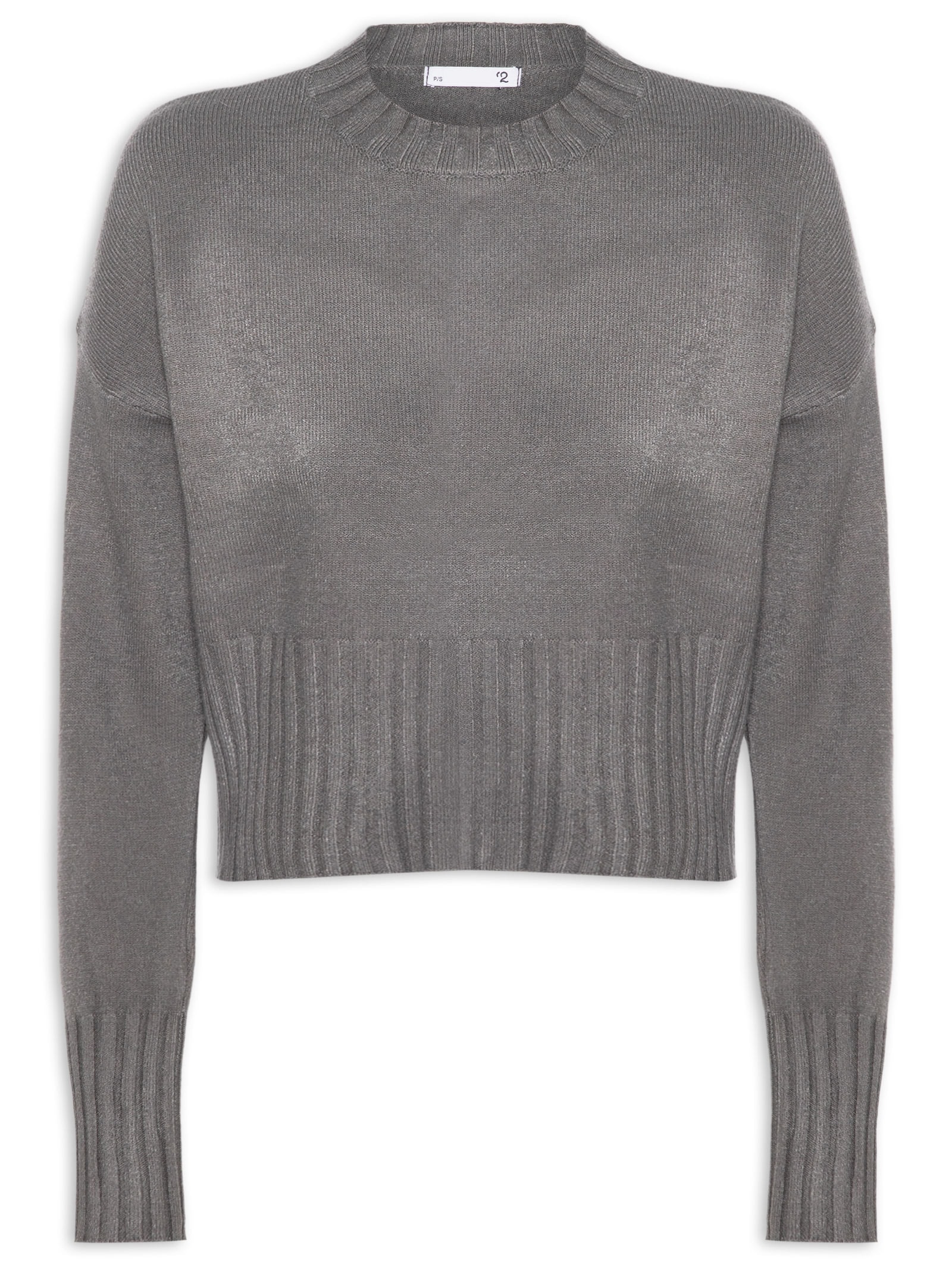 Blusa Feminina Ombros Deslocados Em Tricot Cinza '2Essential