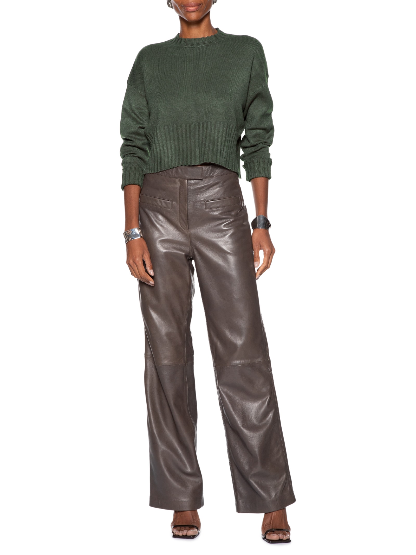 Blusa Feminina Ombros Deslocados Em Tricot Verde '2Essential