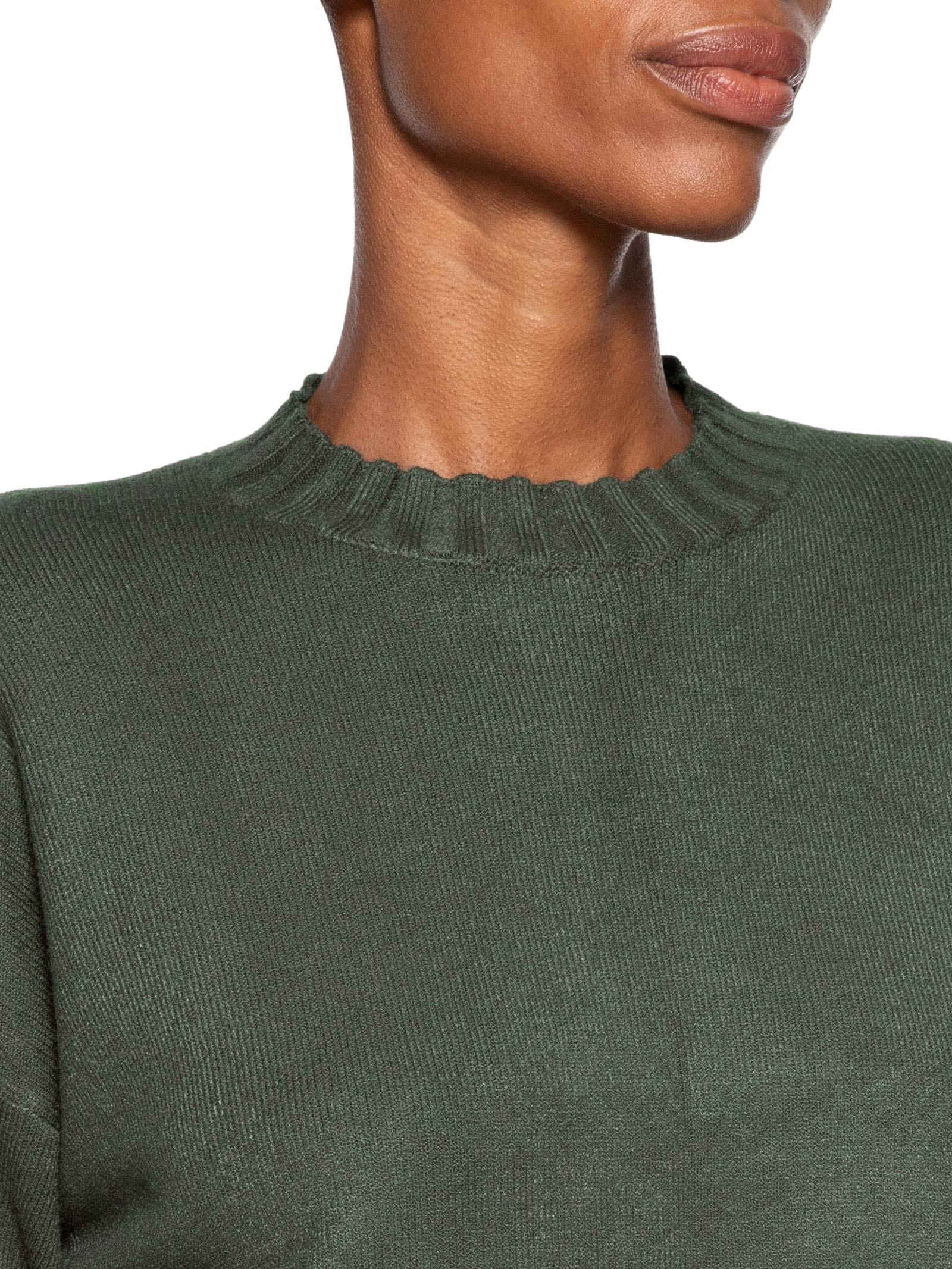 Blusa Feminina Ombros Deslocados Em Tricot Verde '2Essential