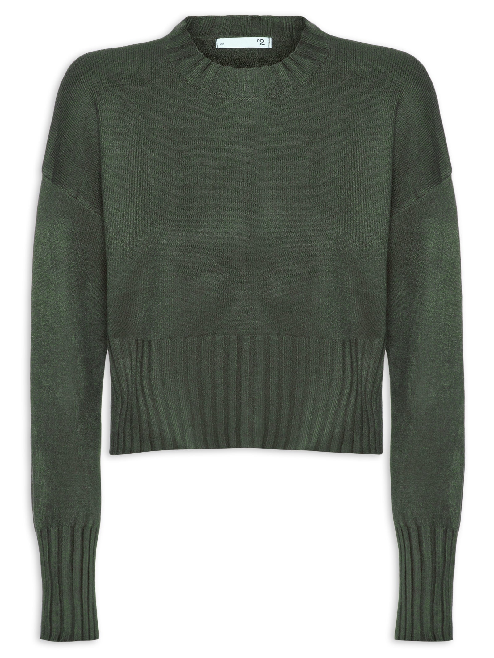 Blusa Feminina Ombros Deslocados Em Tricot Verde '2Essential