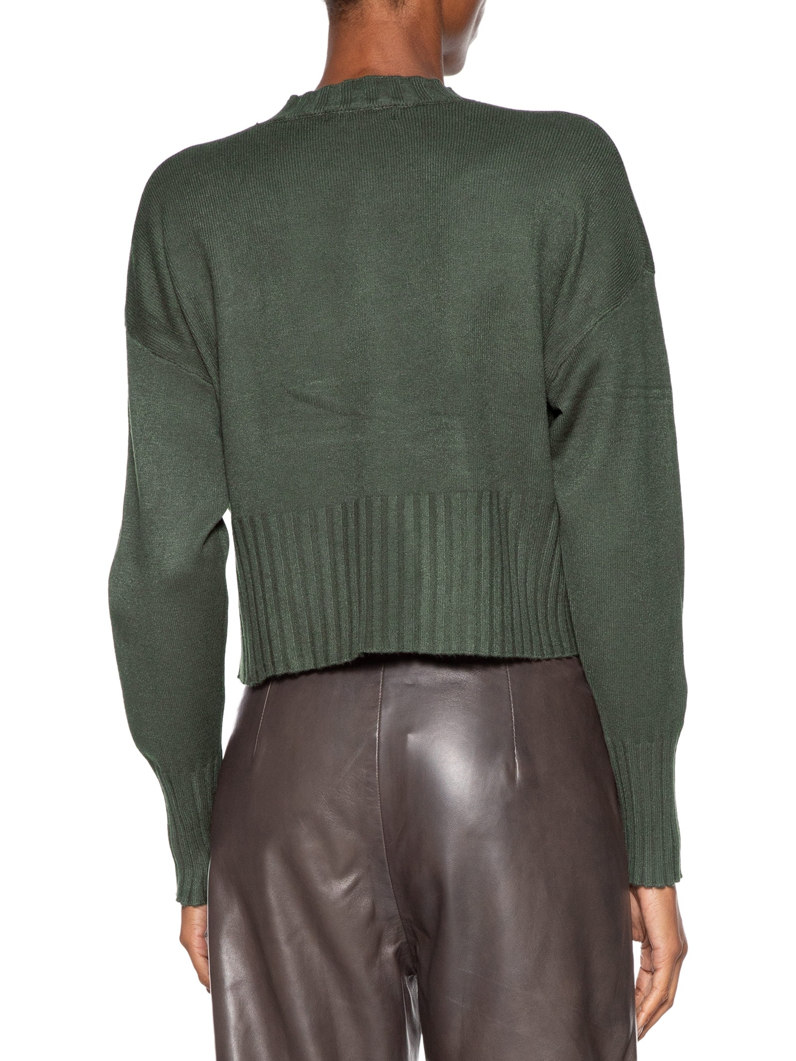 Blusa Feminina Ombros Deslocados Em Tricot Verde '2Essential