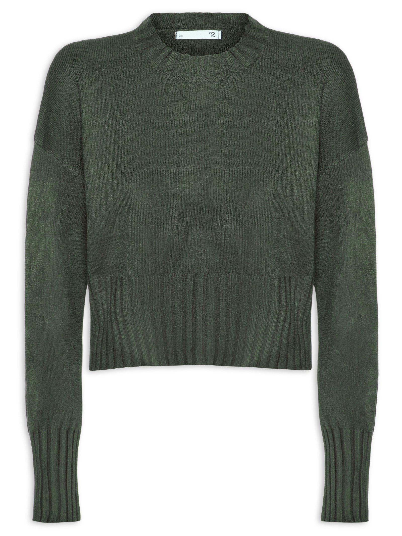 Blusa Feminina Ombros Deslocados Em Tricot Verde '2Essential