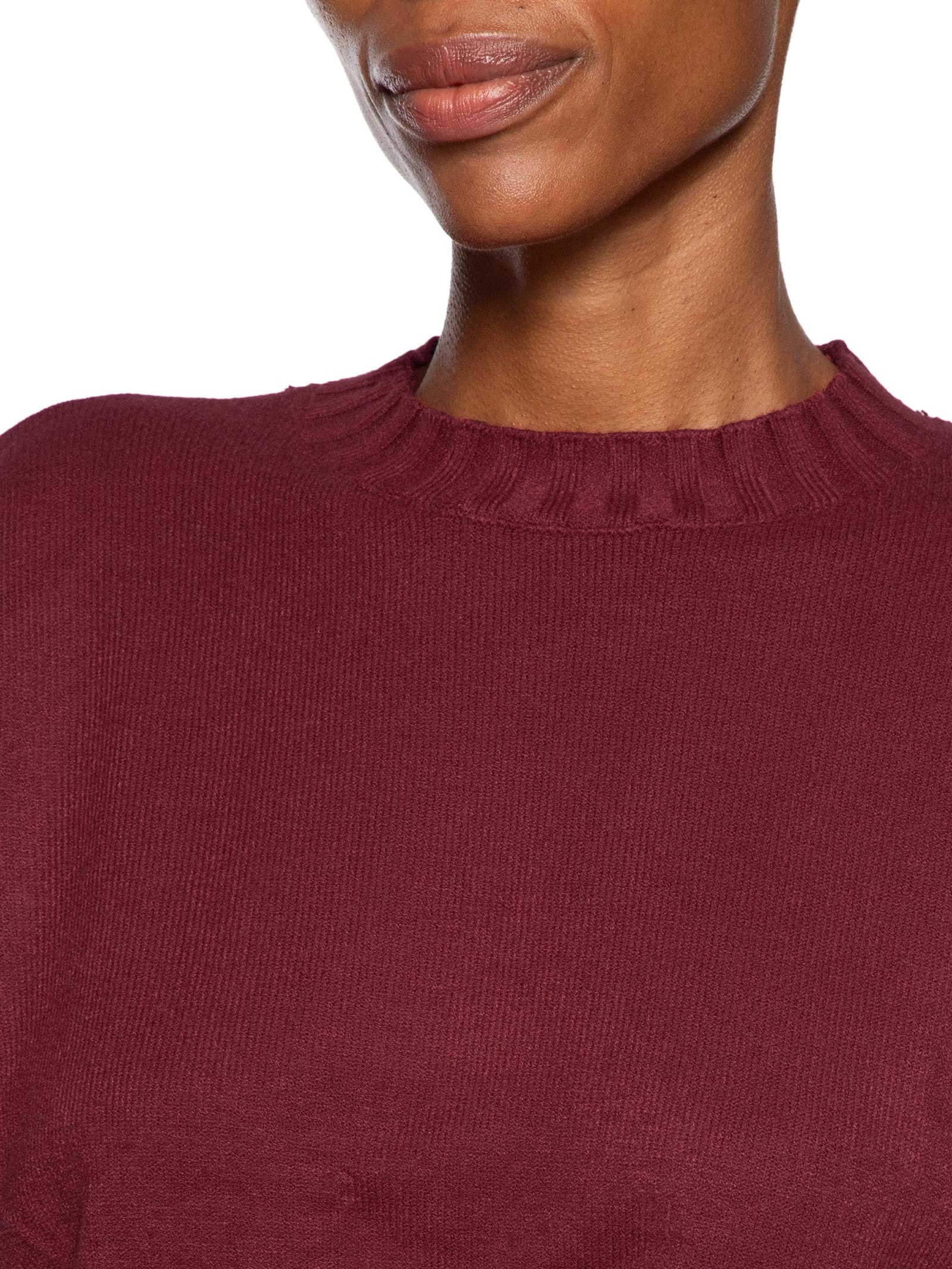 Blusa Feminina Ombros Deslocados Em Tricot Vermelho '2Essential