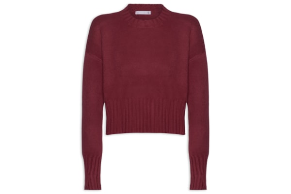 Blusa Feminina Ombros Deslocados Em Tricot - Vermelho
