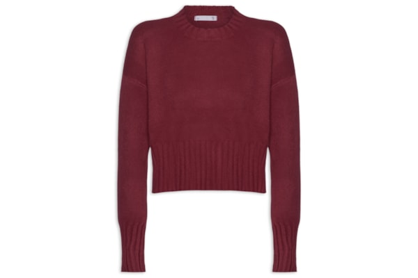 Blusa Feminina Ombros Deslocados Em Tricot - Vermelho