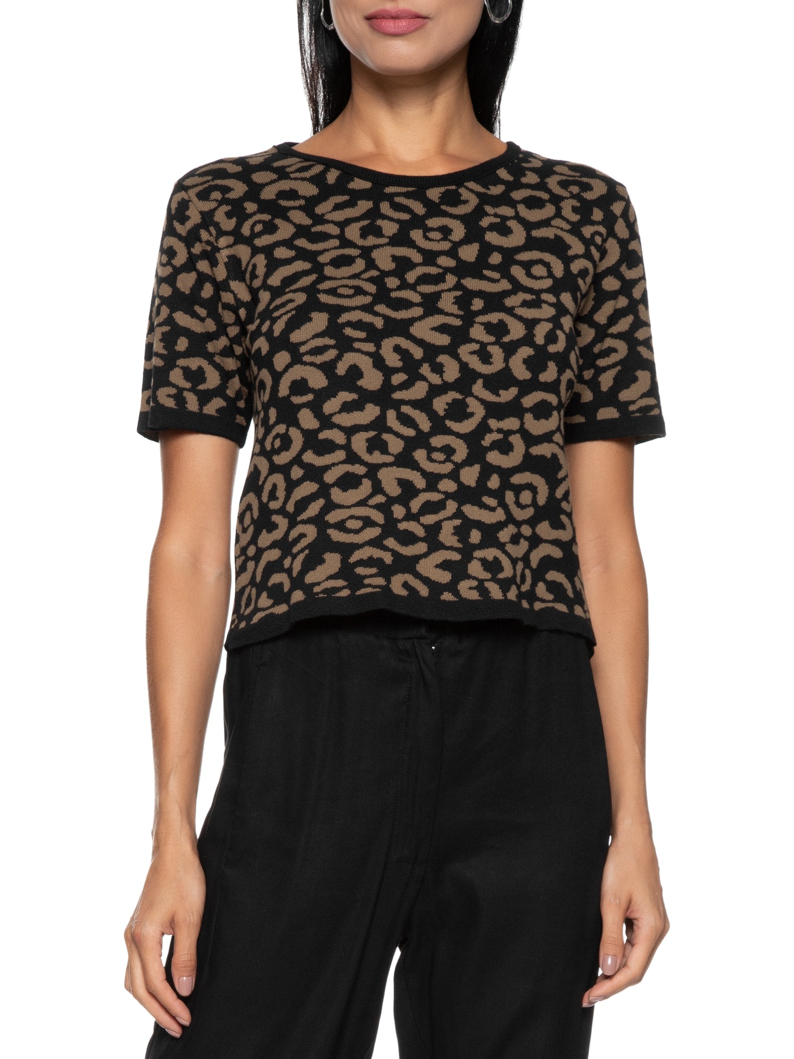 Blusa Feminina Oncinha Marrom  Cacay