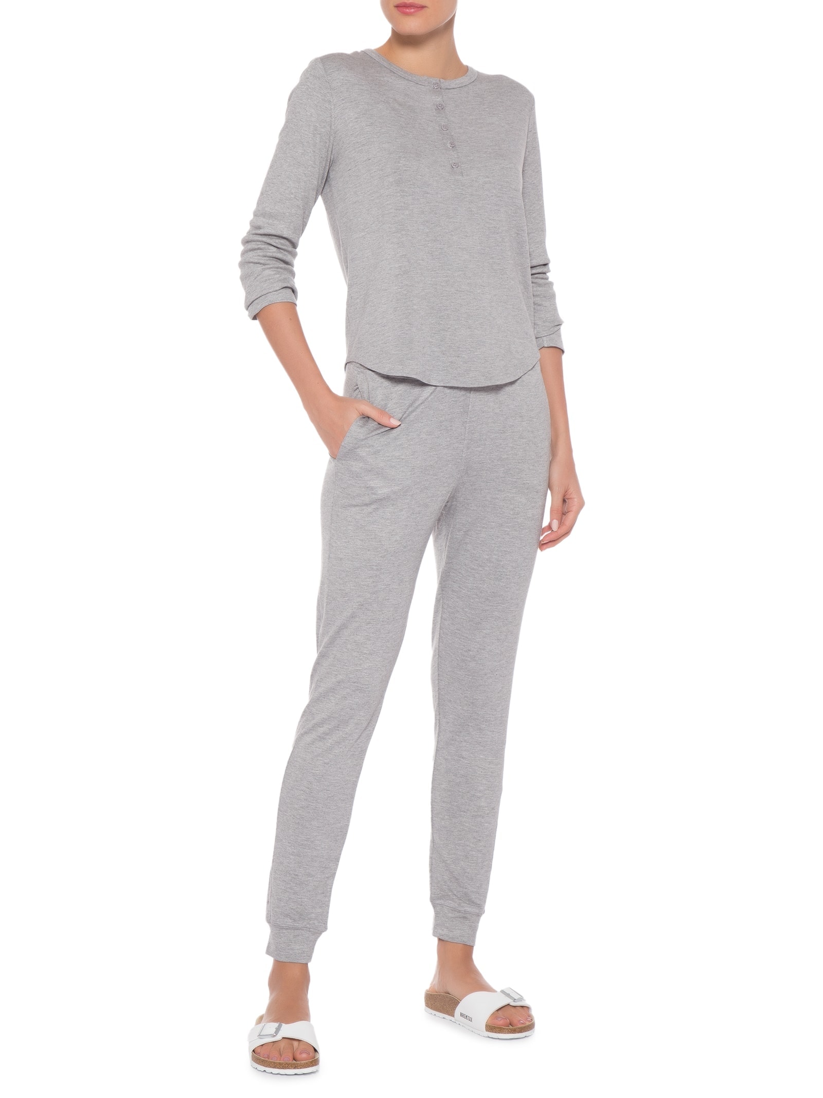 Blusa Feminina One Rib Cinza Calvin Klein Underwear