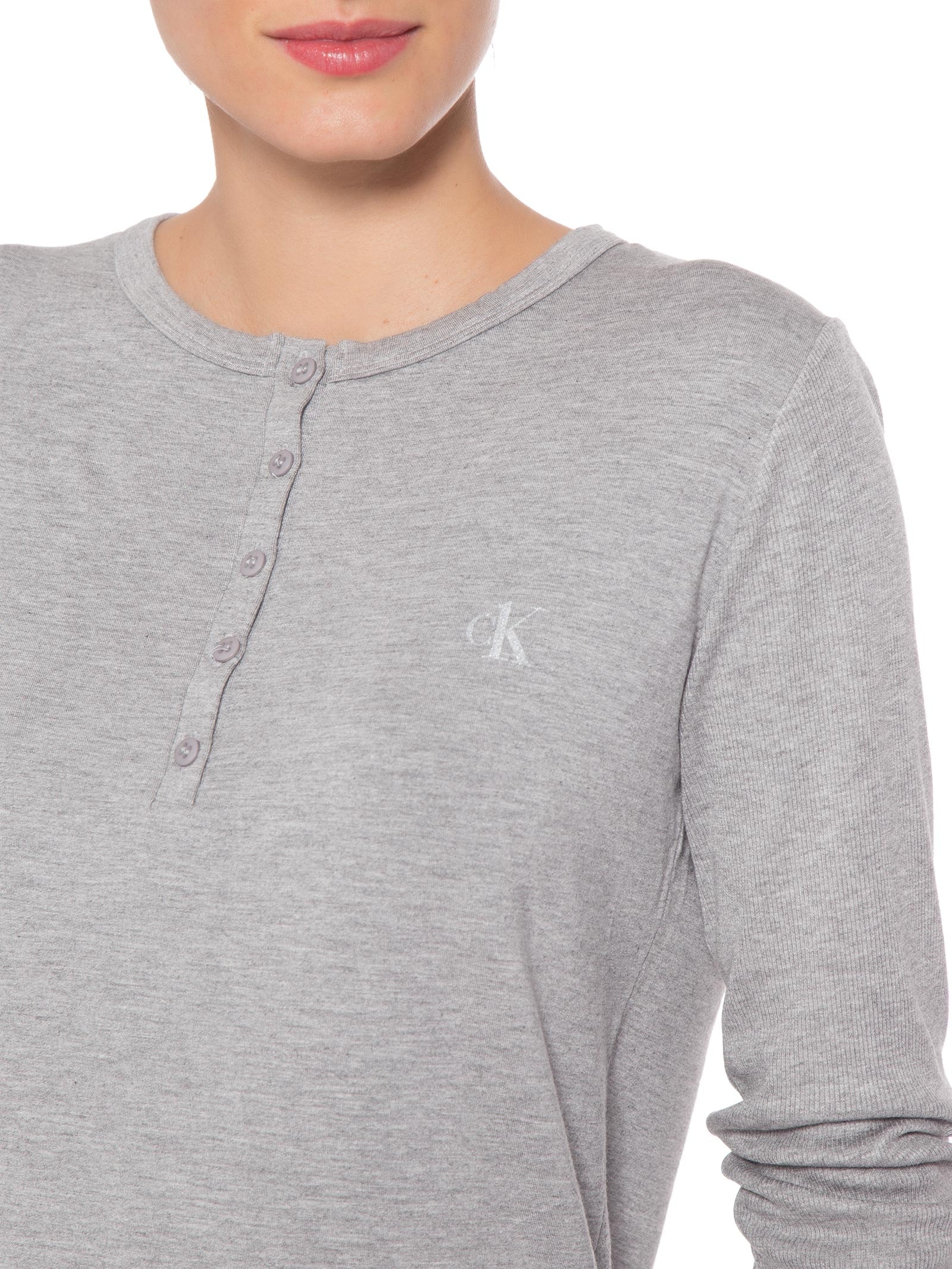 Blusa Feminina One Rib Cinza Calvin Klein Underwear