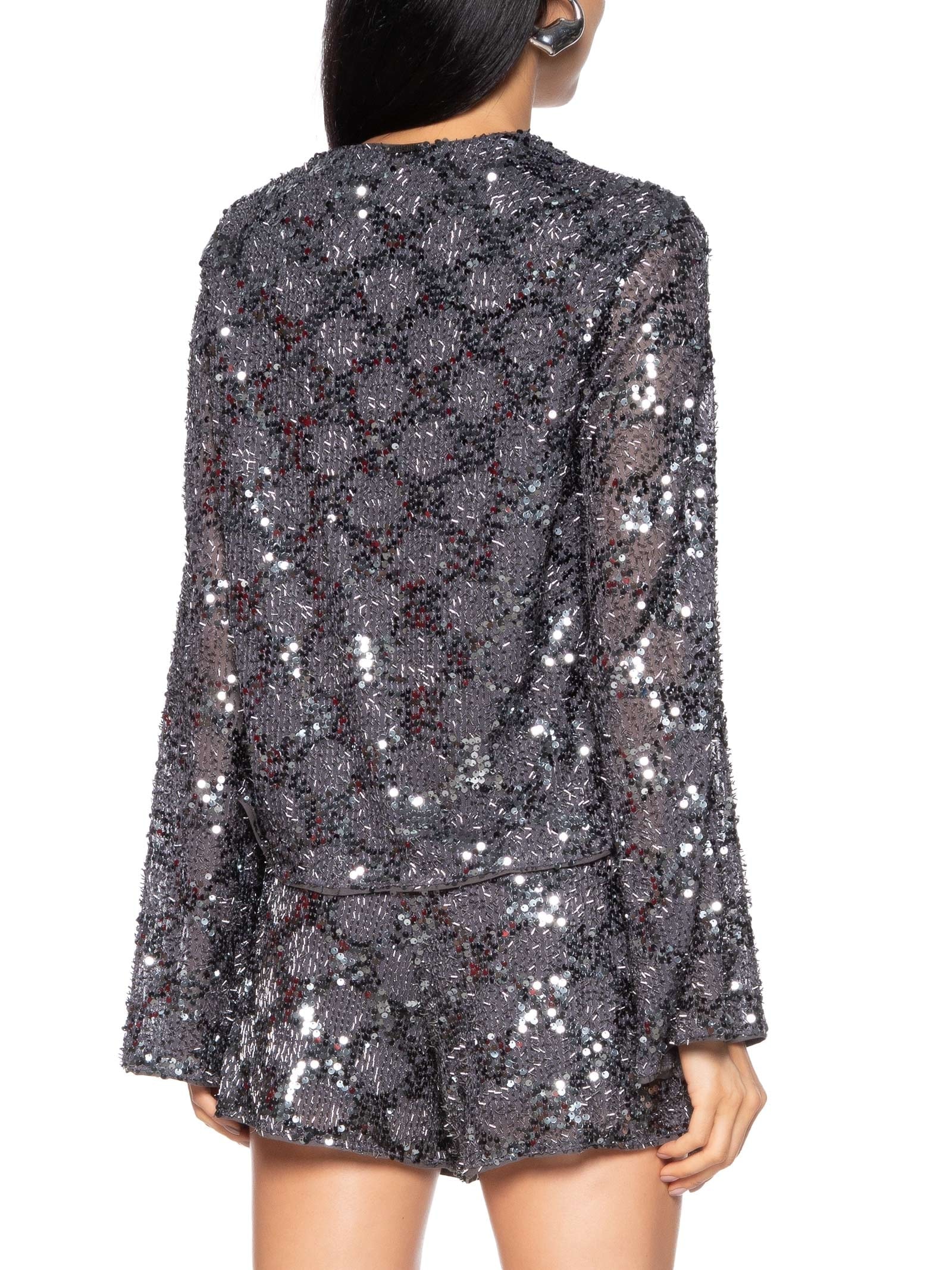 Blusa Feminina Paetê Cinza Colcci