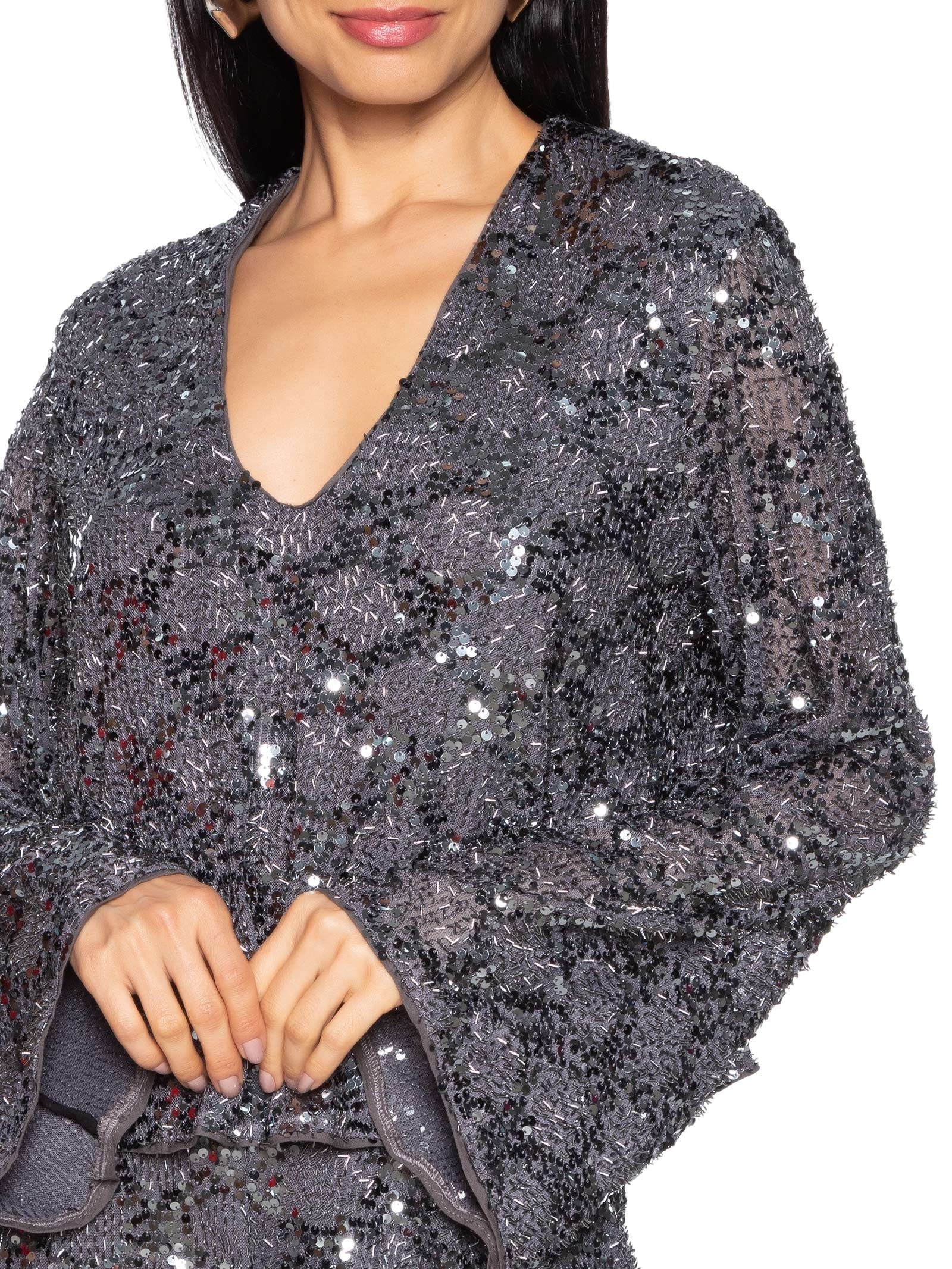 Blusa Feminina Paetê Cinza Colcci