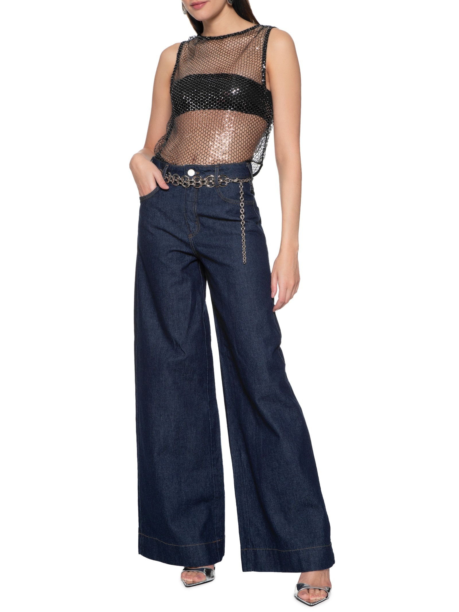 Blusa Feminina Paetê Preto Colcci