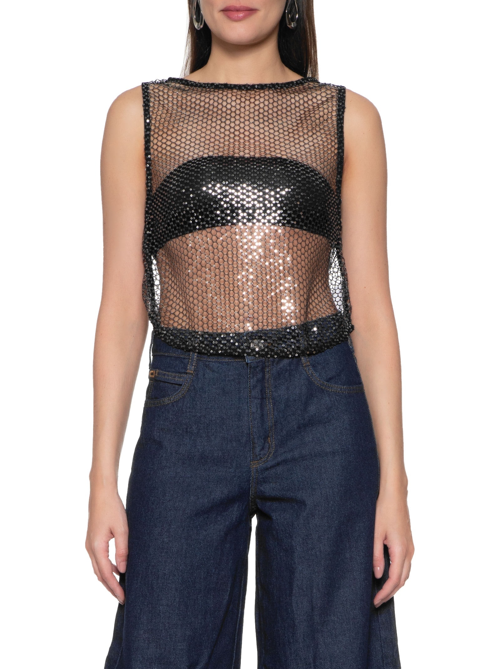 Blusa Feminina Paetê Preto Colcci