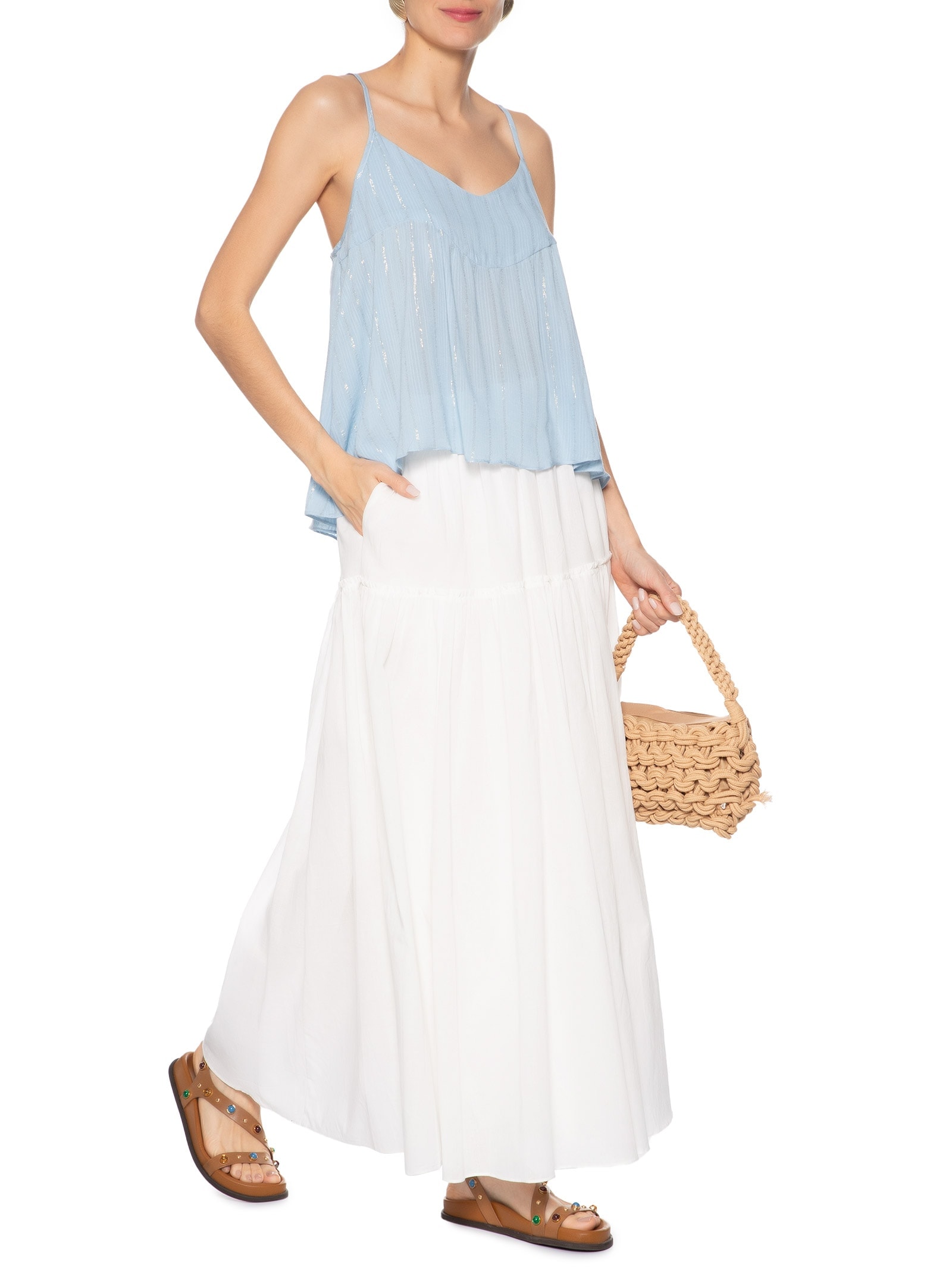 Blusa Feminina Pala Decote Azul Dress To