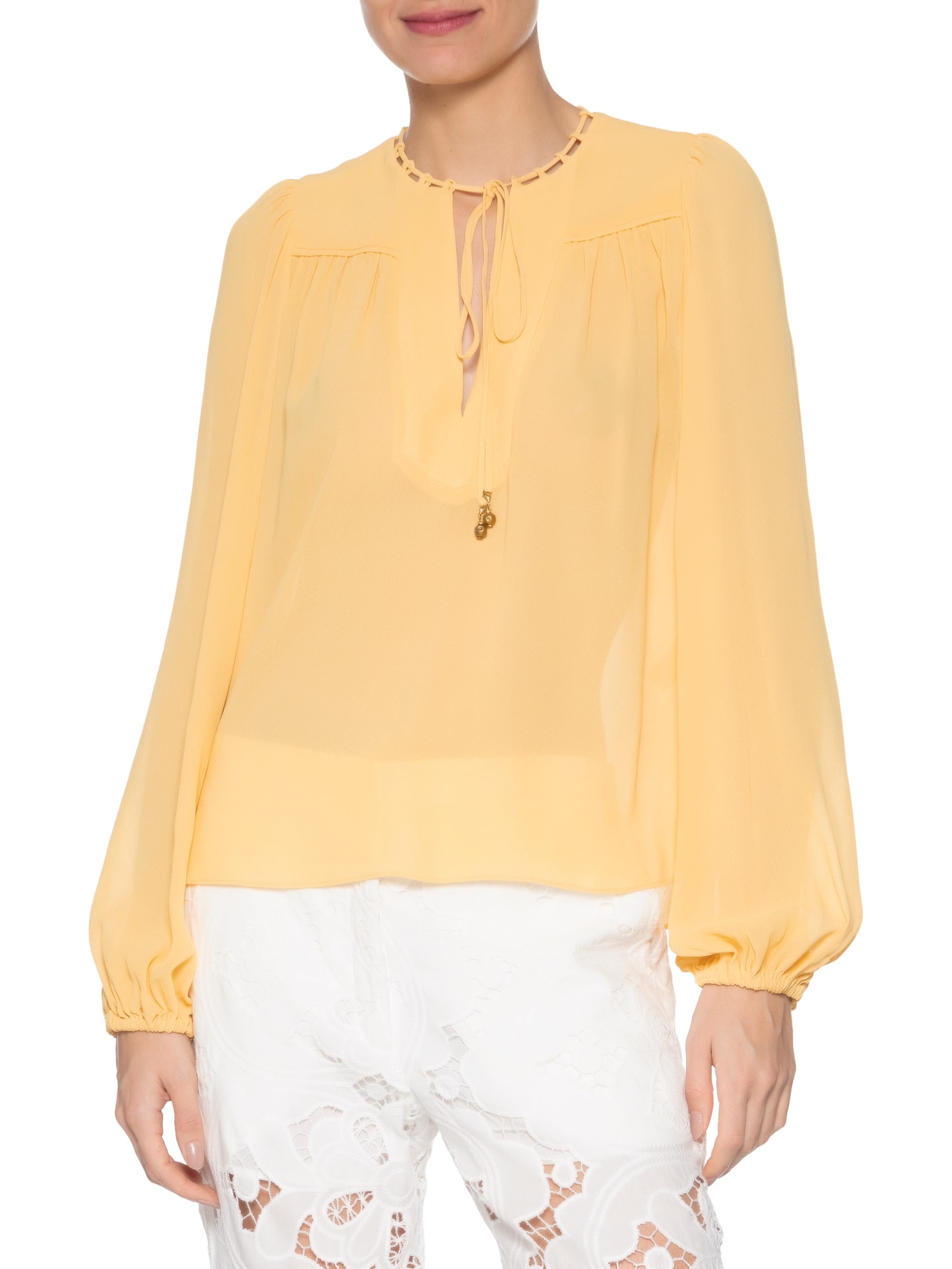 Blusa Feminina Pala Franzida Amarelo Maria Filó