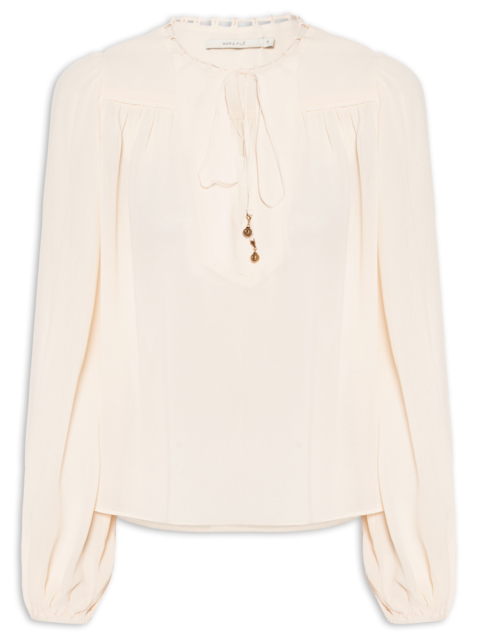 Blusa Feminina Pala Franzida Ggt Bege Maria Filó