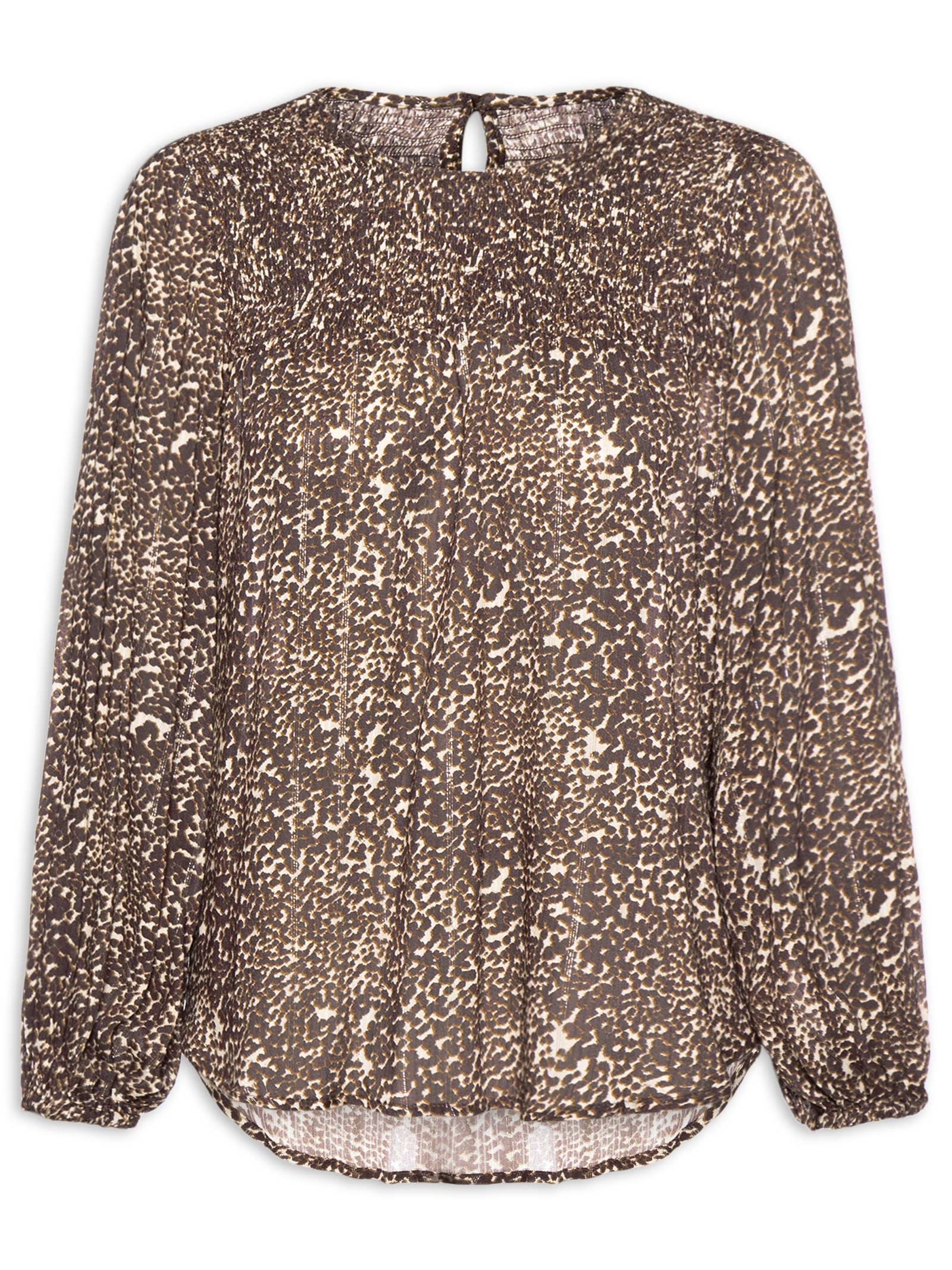 Blusa Feminina Pala Lastéx Estampa Kira Animal Print Maria Filó