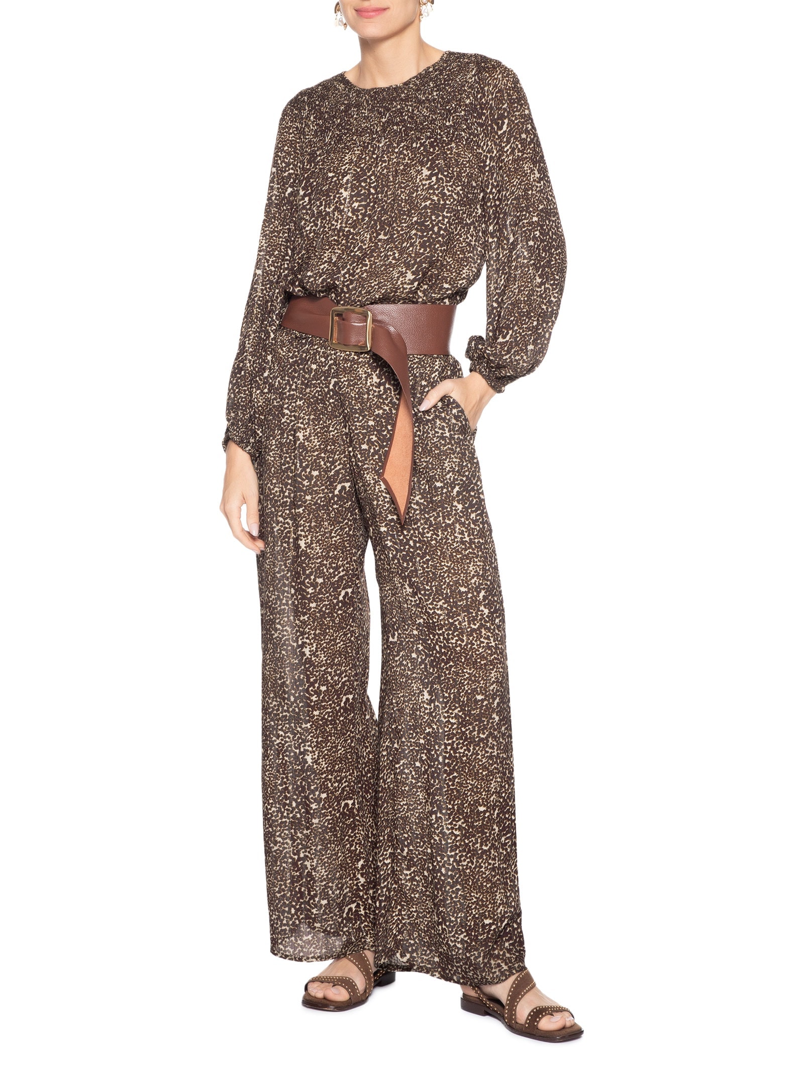 Blusa Feminina Pala Lastéx Estampa Kira Animal Print Maria Filó