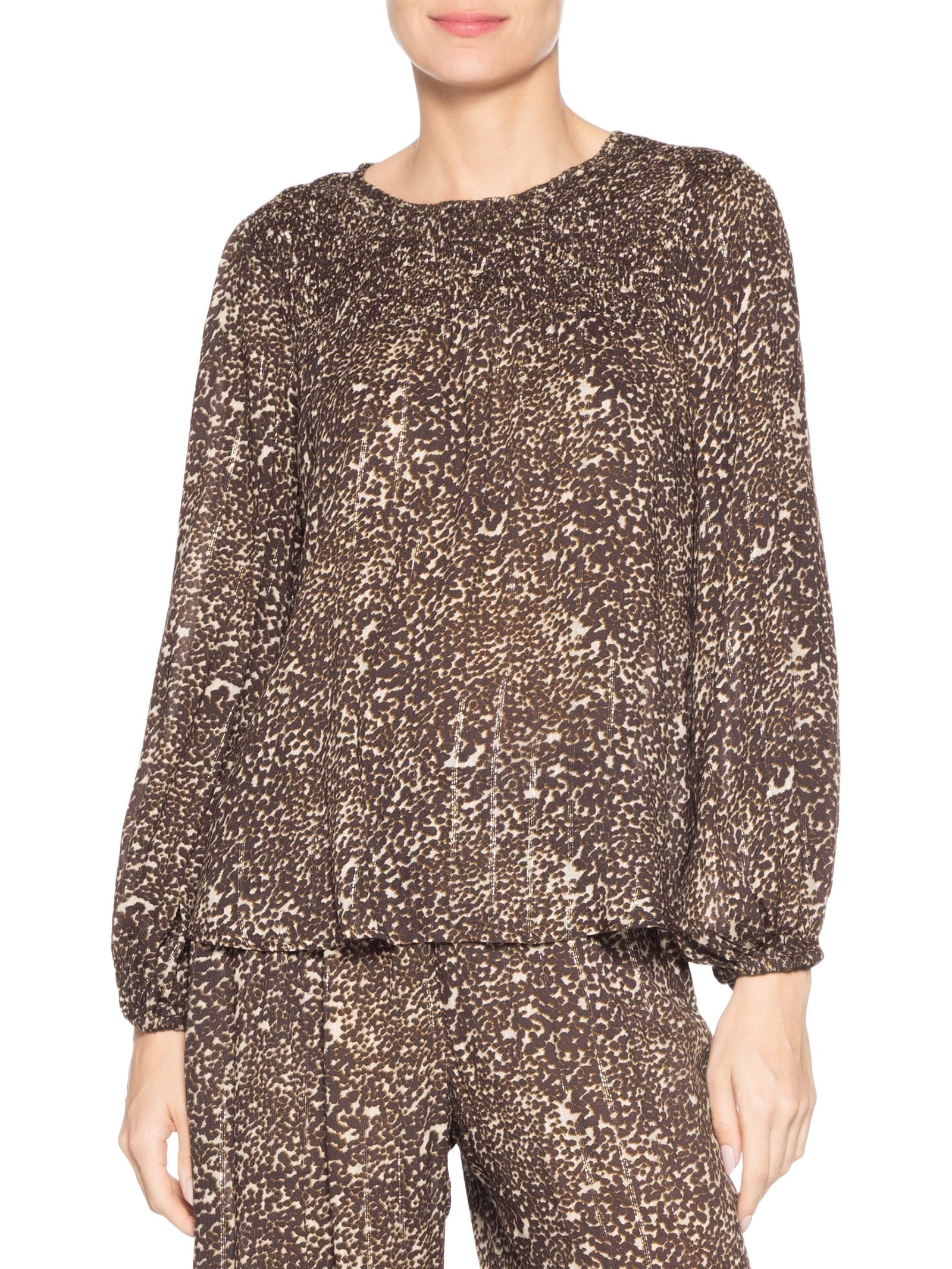 Blusa Feminina Pala Lastéx Estampa Kira Animal Print Maria Filó