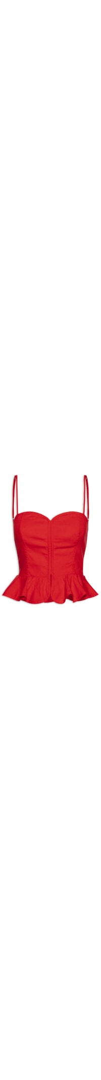 Blusa Feminina Peplum Corselet - Vermelho