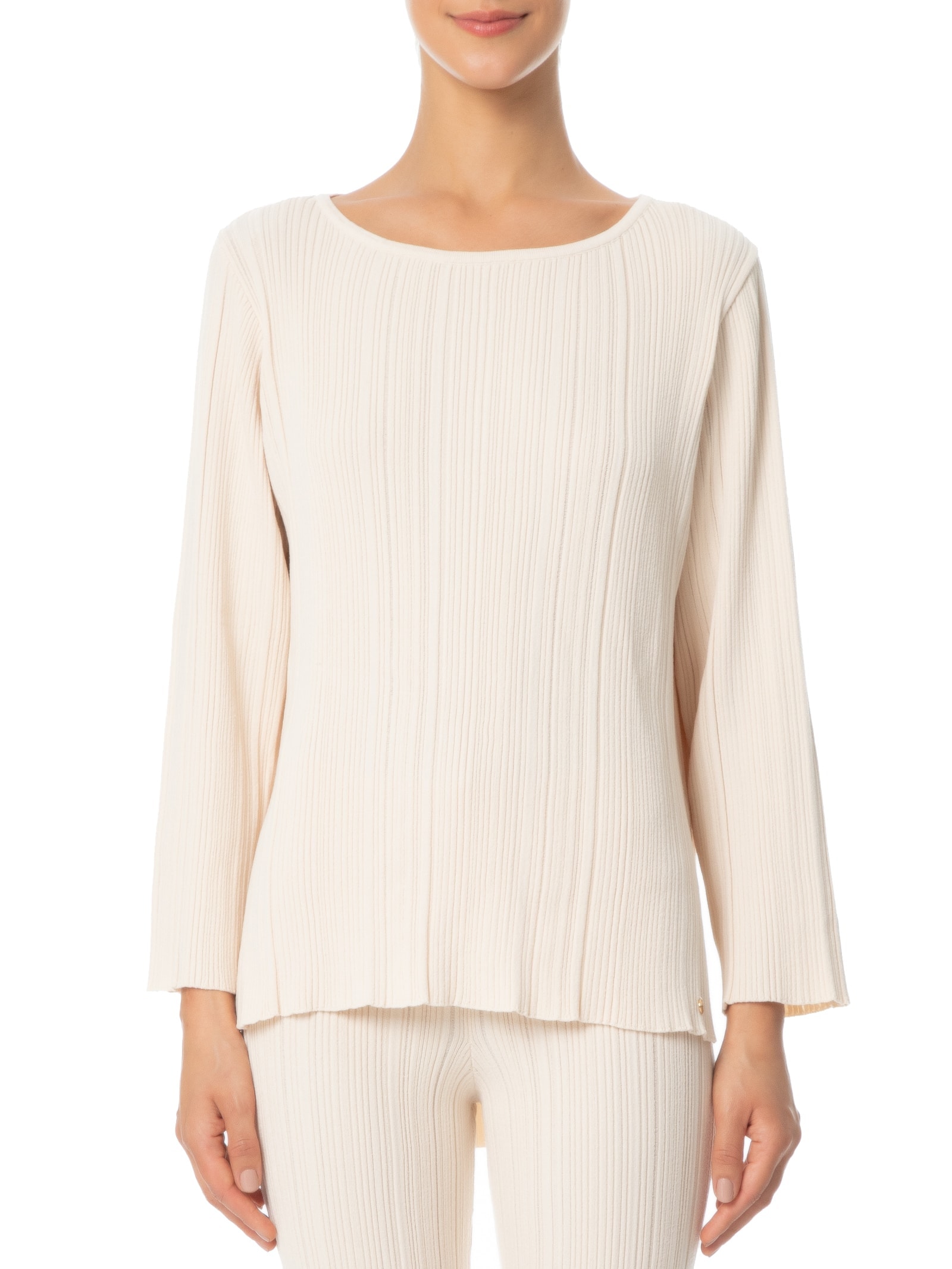 Blusa Feminina Plissada Off White Anselmi