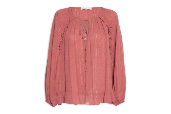 Blusa Feminina Poá Lurex - Rosa