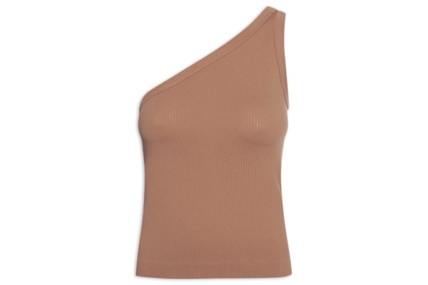 Blusa Feminina Poliamida Ombro Único - Marrom