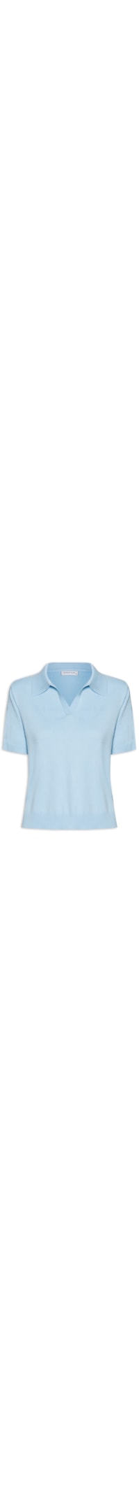 Blusa Feminina Polo em Tricot - Azul