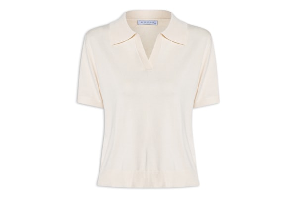 Blusa Feminina Polo em Tricot - Off White