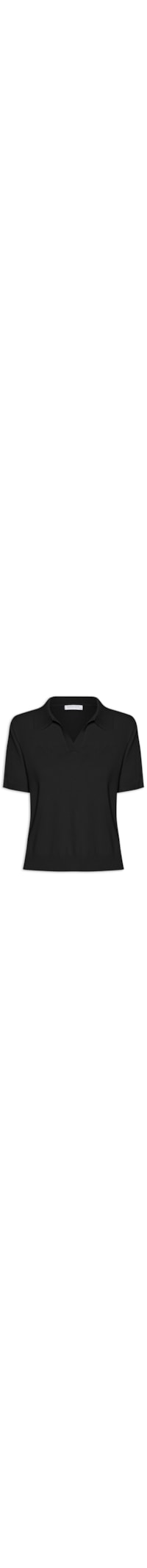 Blusa Feminina Polo em Tricot - Preto