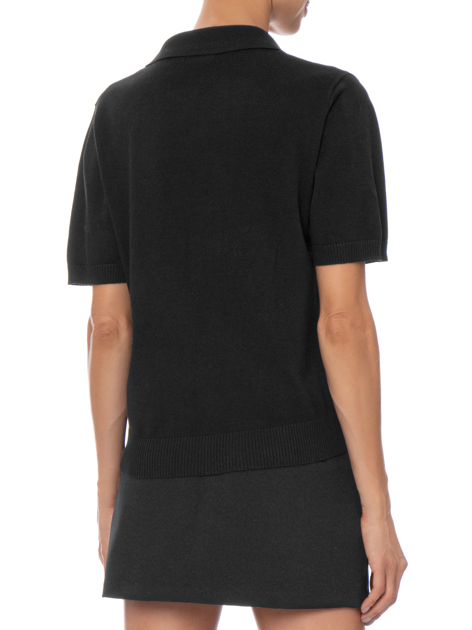 Blusa Feminina Polo em Tricot Preto Market 33