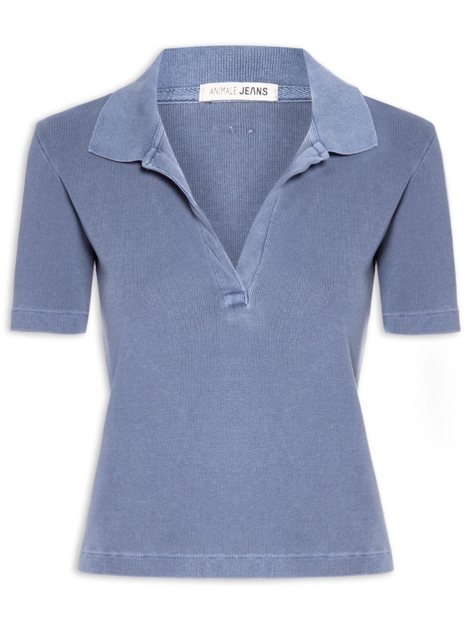 Blusa Feminina Polo Raglan Estonada Azul Animale Jeans