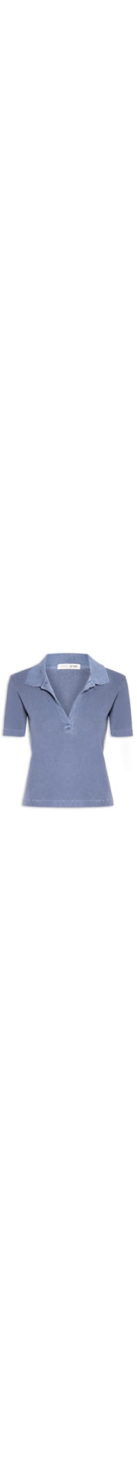 Blusa Feminina Polo Raglan Estonada - Azul