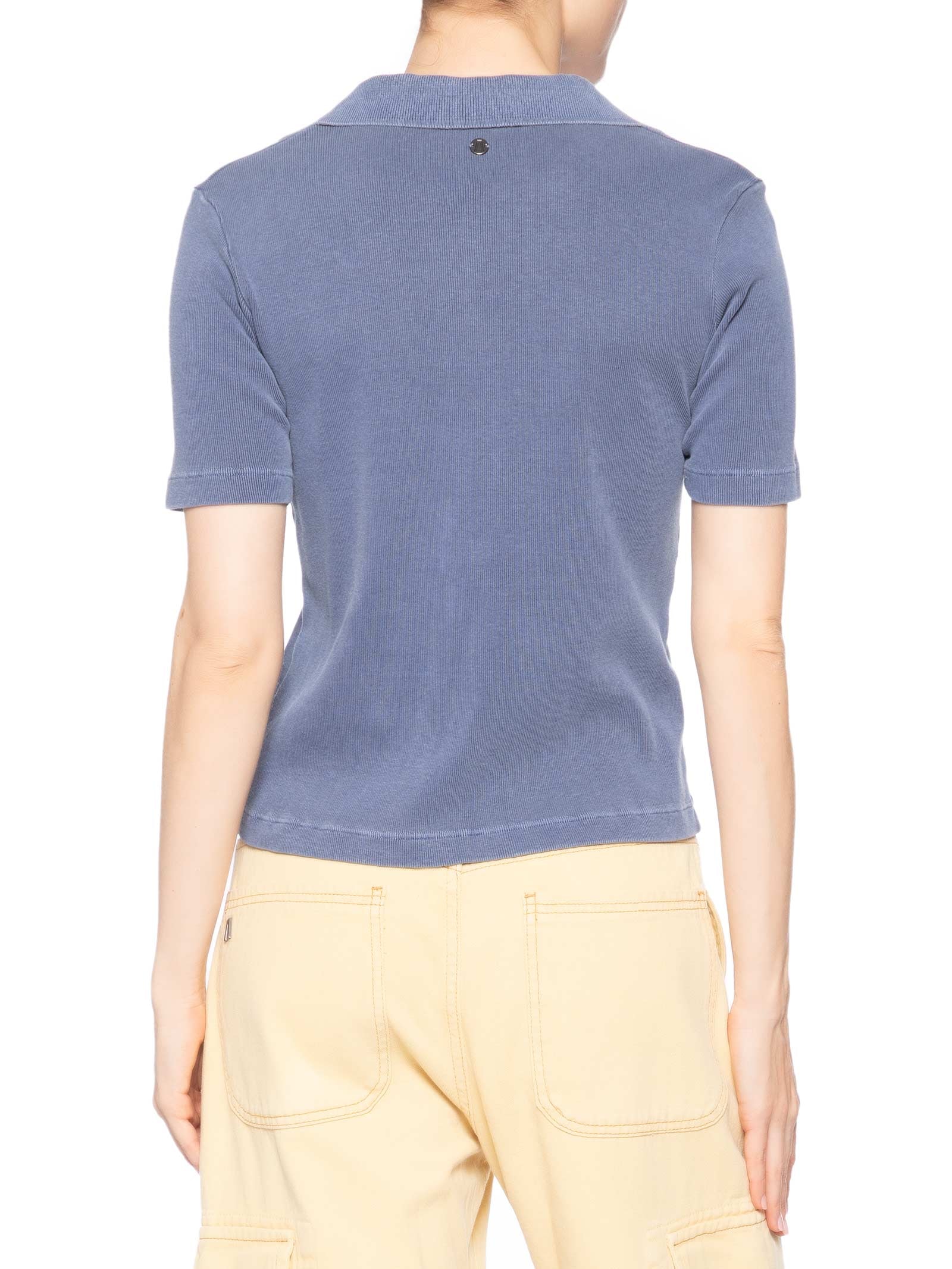 Blusa Feminina Polo Raglan Estonada Azul Animale Jeans