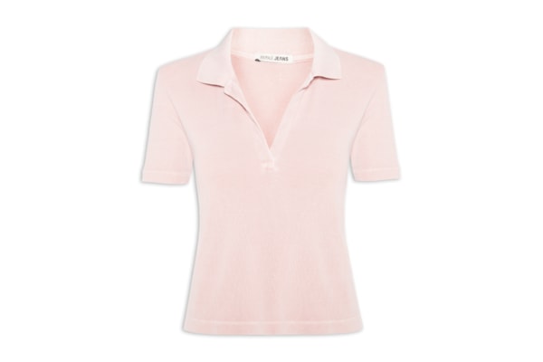 Blusa Feminina Polo Raglan Estonada - Rosa
