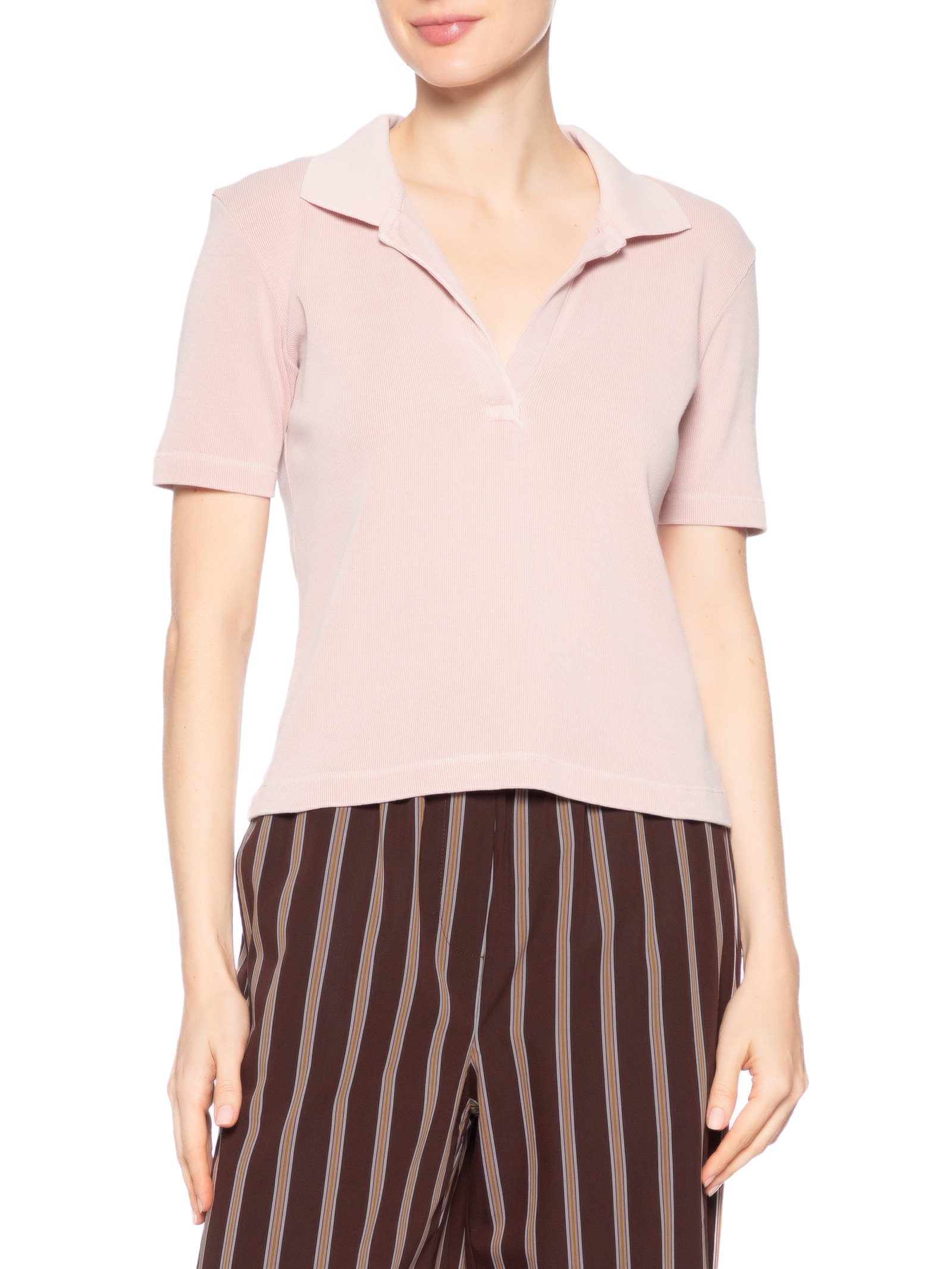 Blusa Feminina Polo Raglan Estonada Rosa Animale Jeans