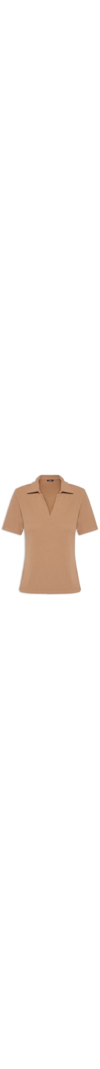 Blusa Feminina Polo Texturizada - Marrom