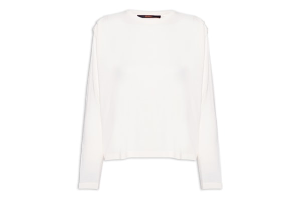 Blusa Feminina Pregas Ombro - Branco