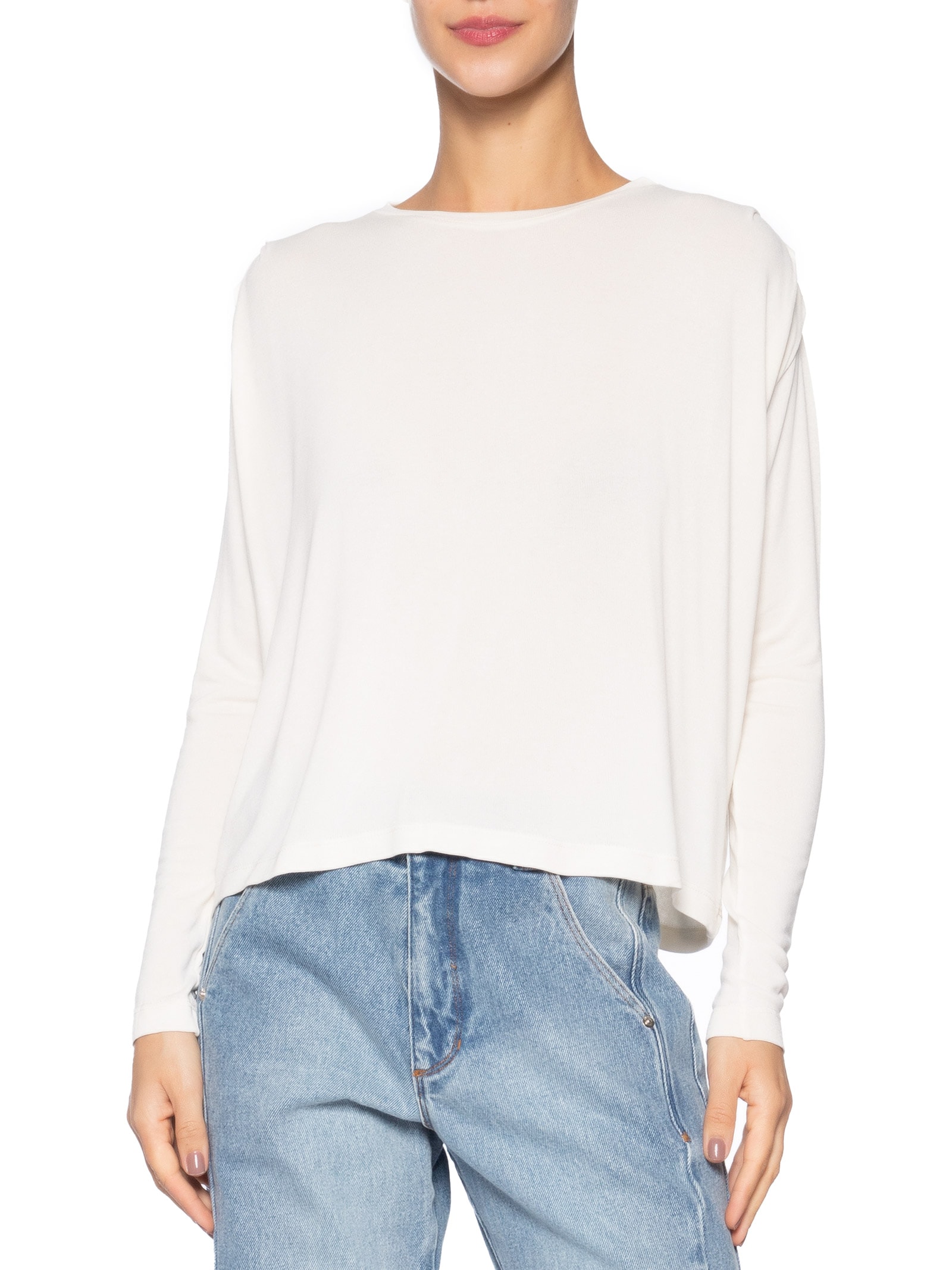 Blusa Feminina Pregas Ombro Branco Animale