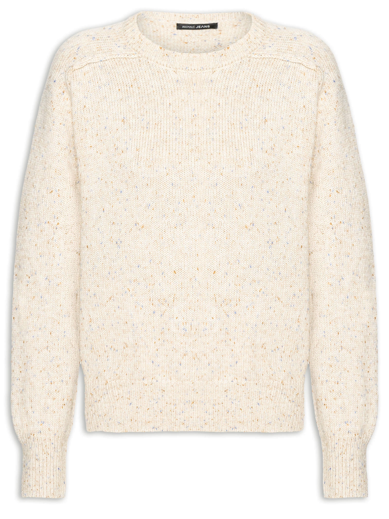 Blusa Feminina Pull De Tricot Bege Animale Jeans