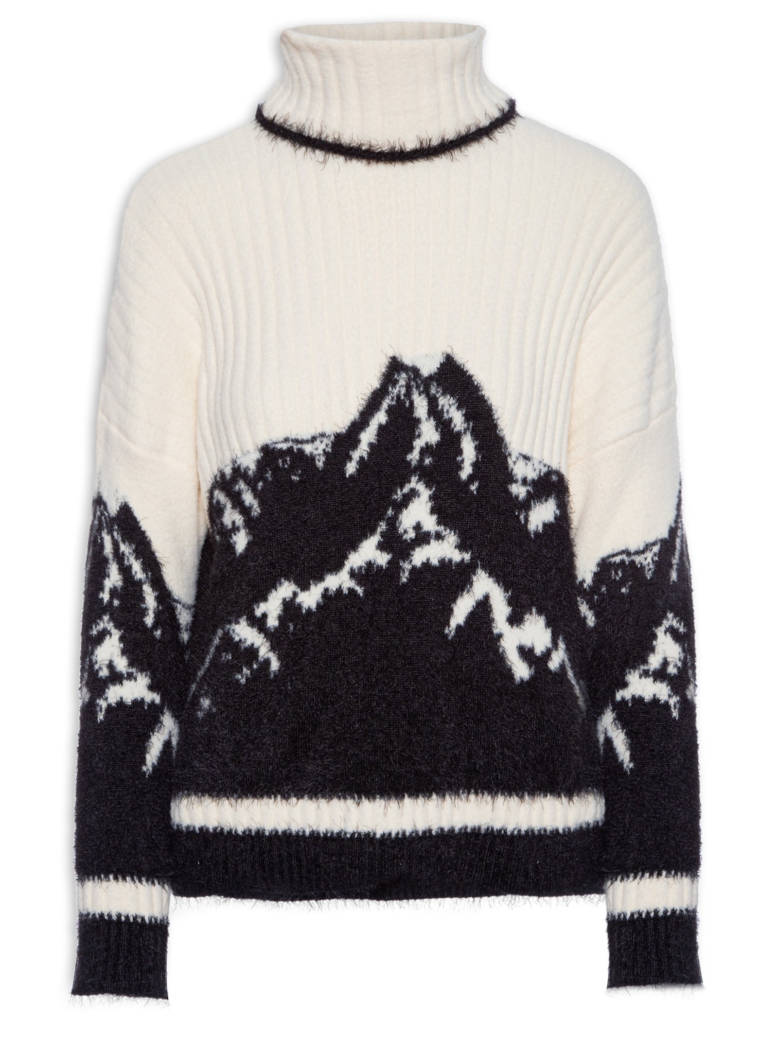 house on the hill トップス　ボトムス　80 Anselmi - Blusa Feminina Pull Montanhas Rochosas - Branco