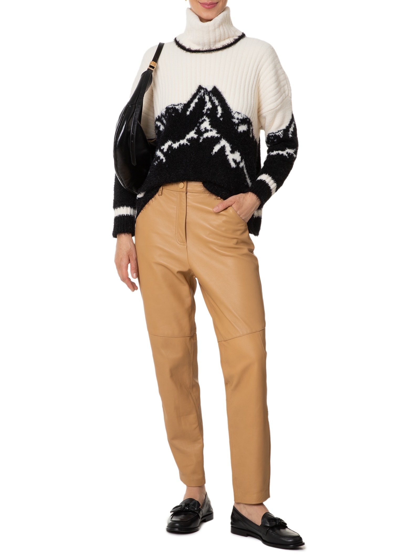 house on the hill トップス　ボトムス　80 Anselmi - Blusa Feminina Pull Montanhas Rochosas - Branco