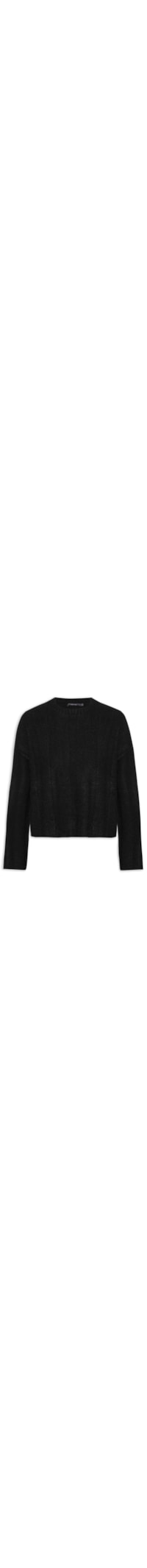 Blusa Feminina Pull Tricot Listra De Texturas - Preto